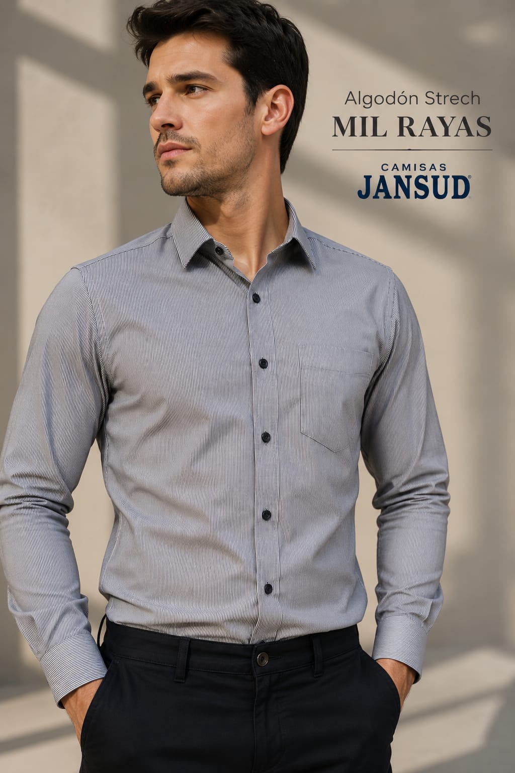 Camisa Algodón Strech Mil Rayas