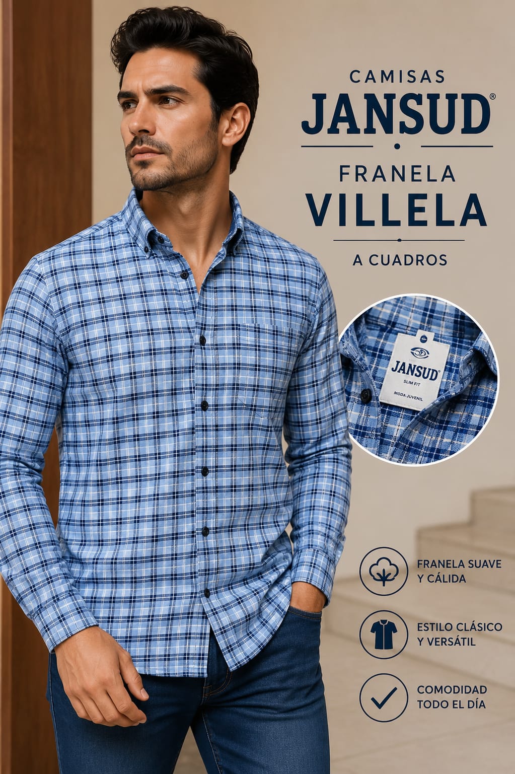 Franela Villela a Cuadros - foto 1 de 2
